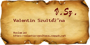 Valentin Szultána névjegykártya